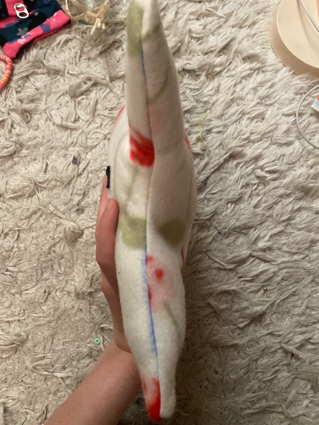 Handmade star plush with cherry pattern - photo 2