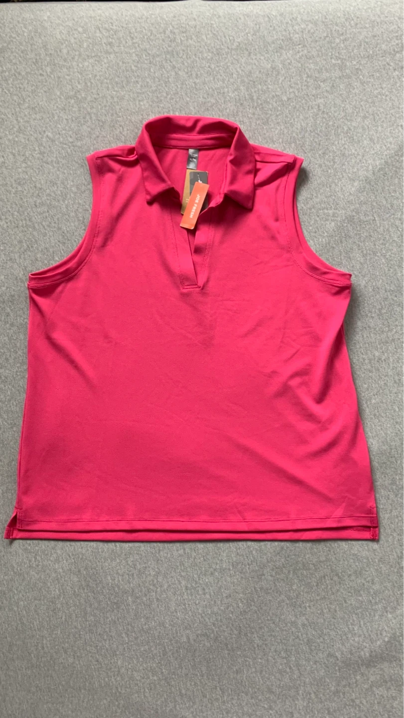 Joe Fresh Active Pink Sleeveless Polo Shirt - Size XL