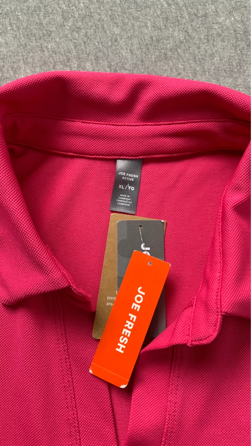 Joe Fresh Active Pink Sleeveless Polo Shirt - Size XL - photo 3