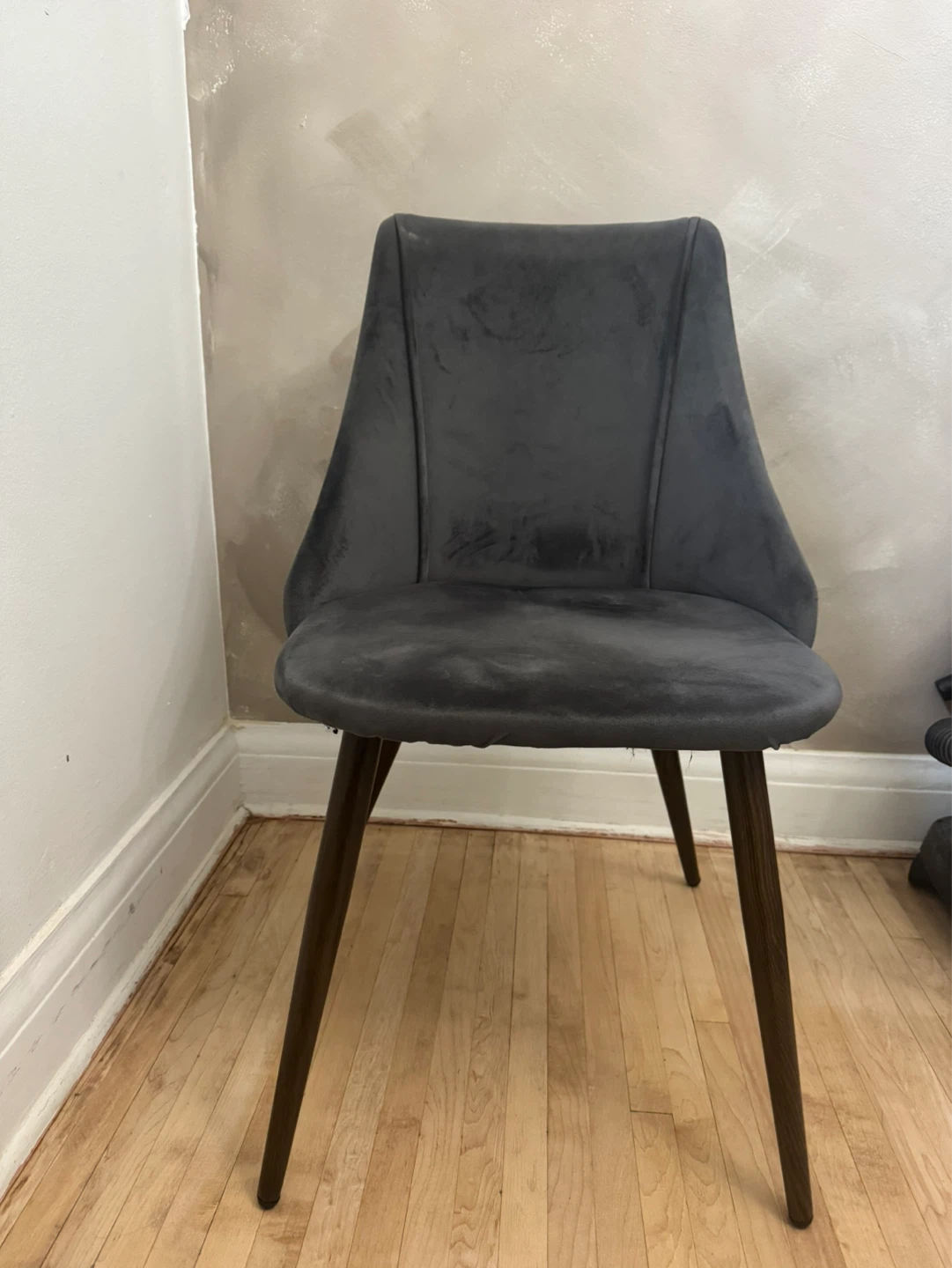 Grey Velvet Dining Chair - photo 3