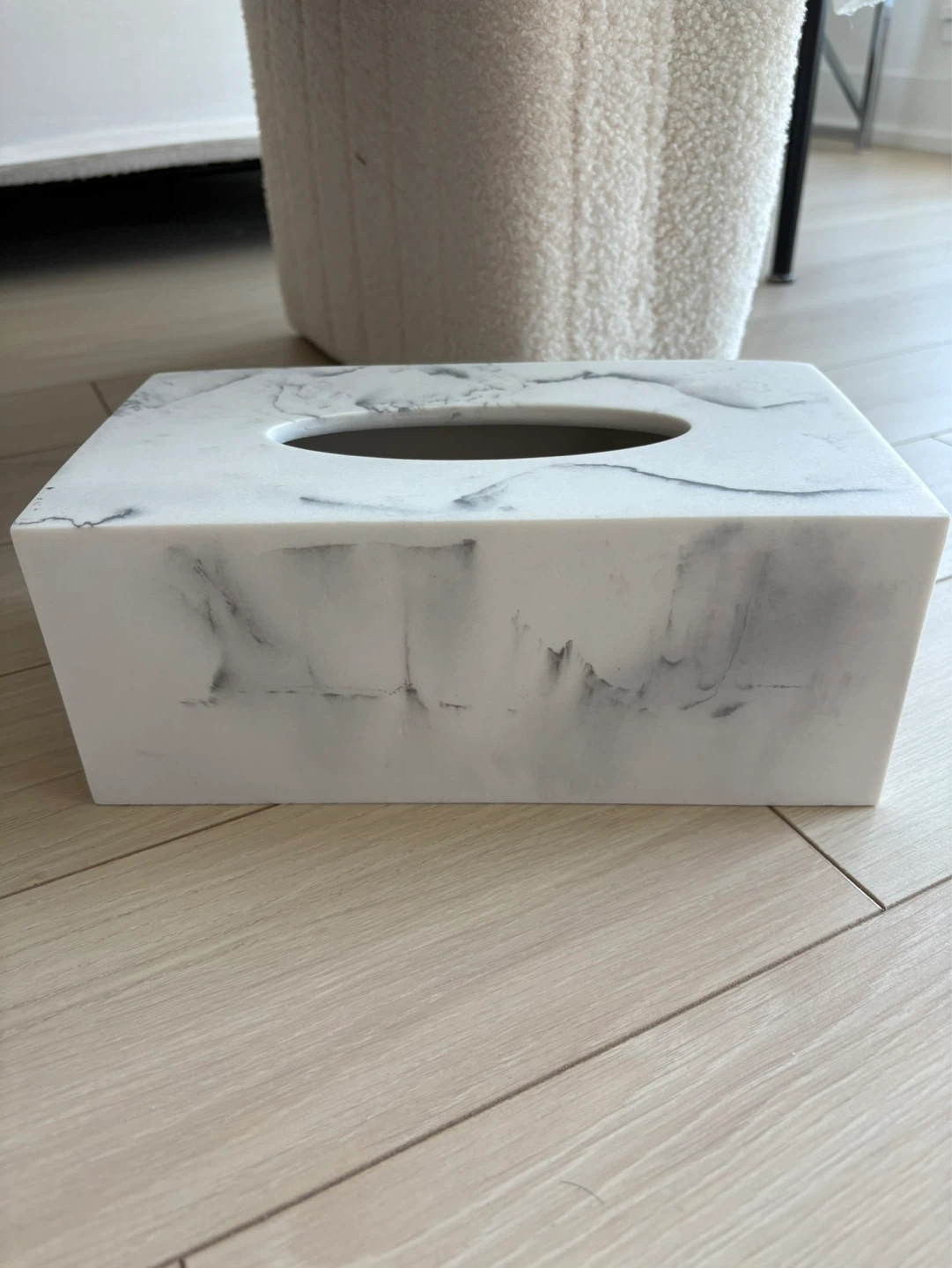 Marble Print Rectangular Tissue Box Cover