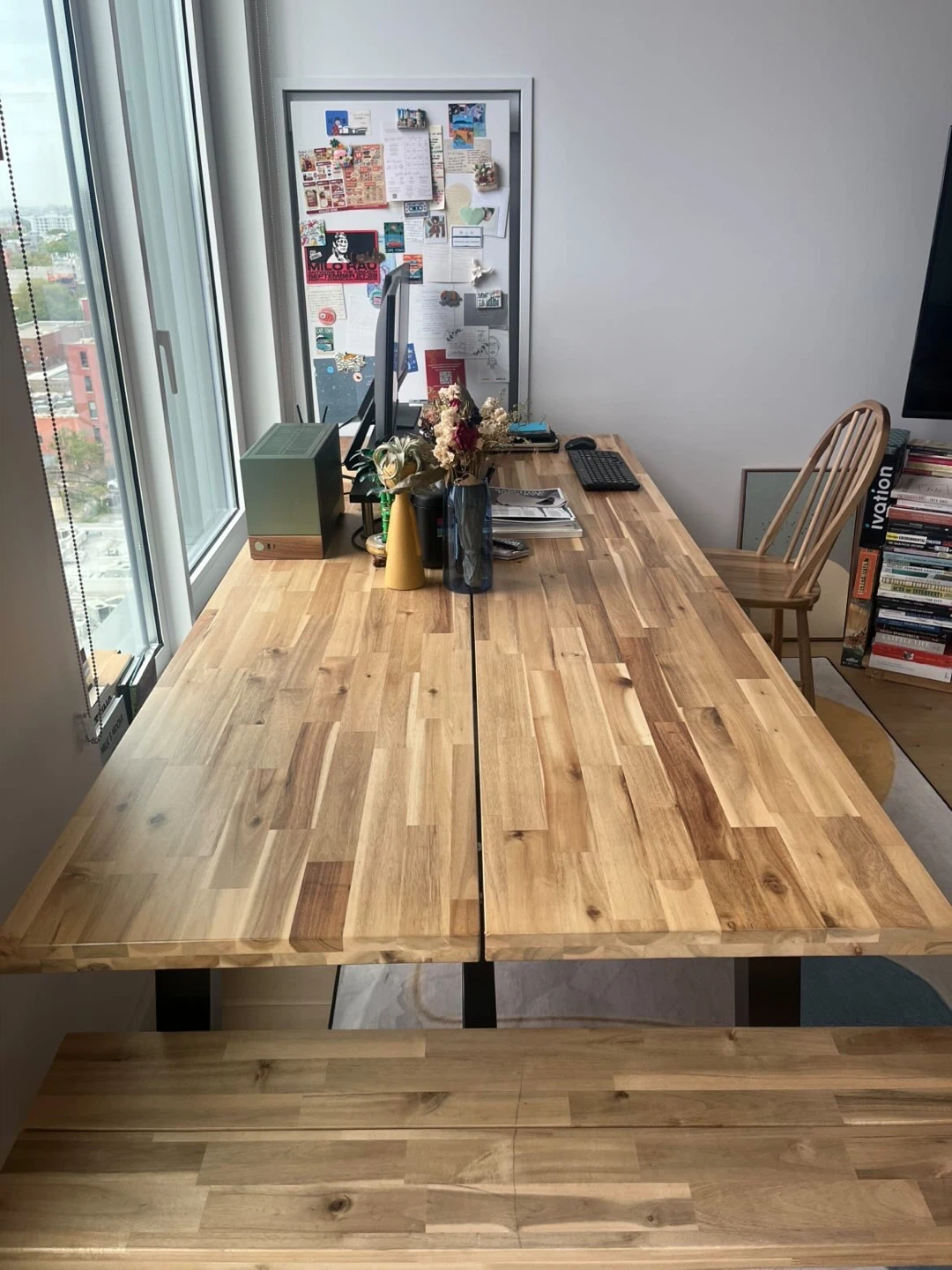 IKEA SKOGSTA Dining Table, Acacia/Black