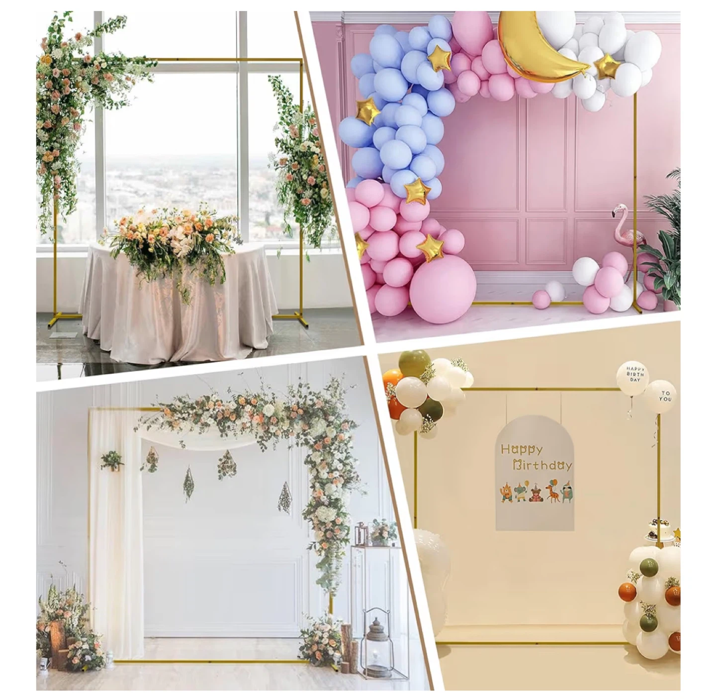 Gold Square Arch Backdrop Stand 6.6FT x 6.6FT - photo 3