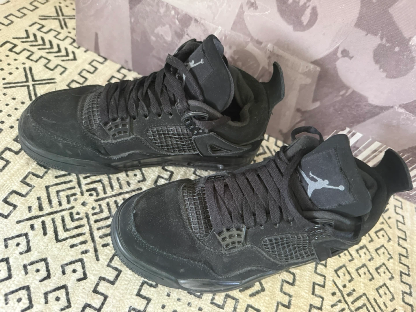 Air Jordan 4 Retro Black Mens Shoes - photo 2