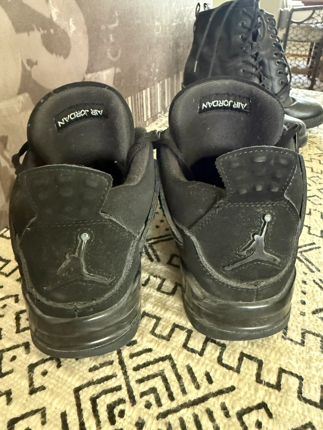 Air Jordan 4 Retro Black Mens Shoes - photo 3