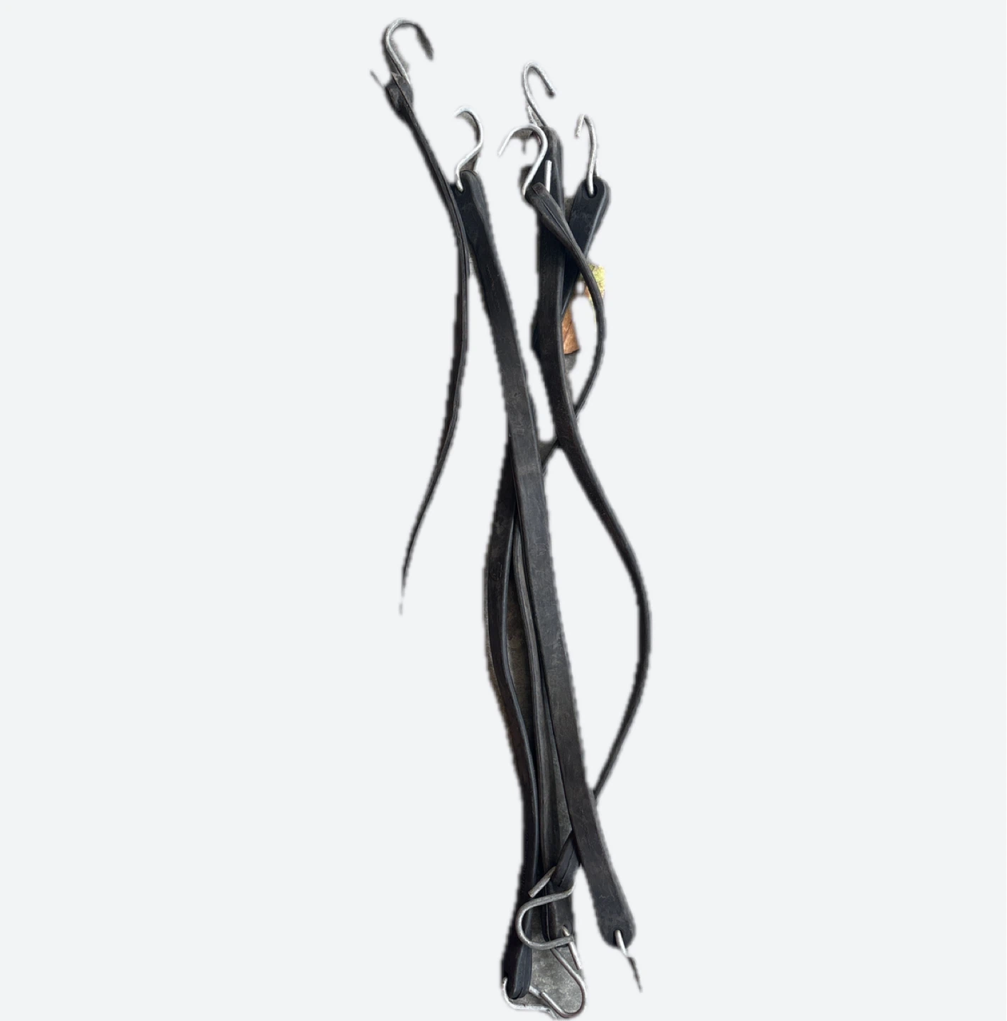 Black Leather Horse Reins with Hooks