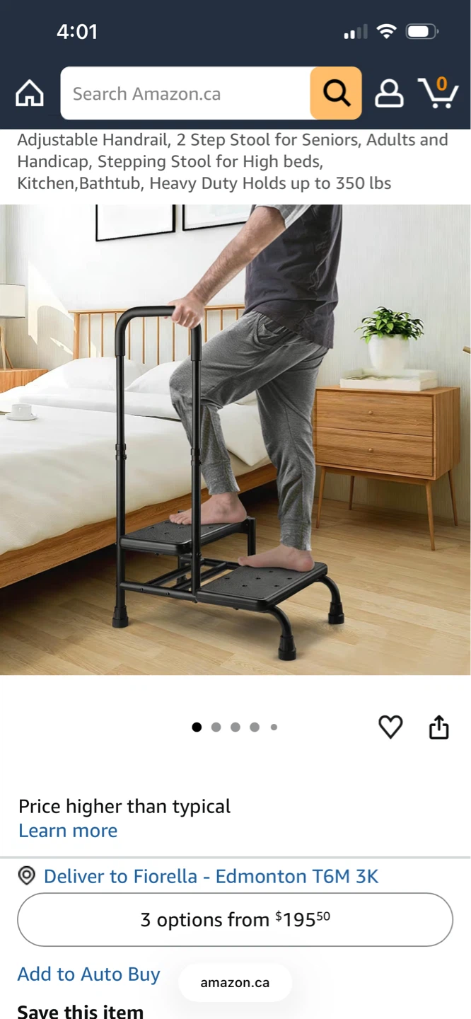 Adjustable 2-Step Stool with Handrail - photo 4