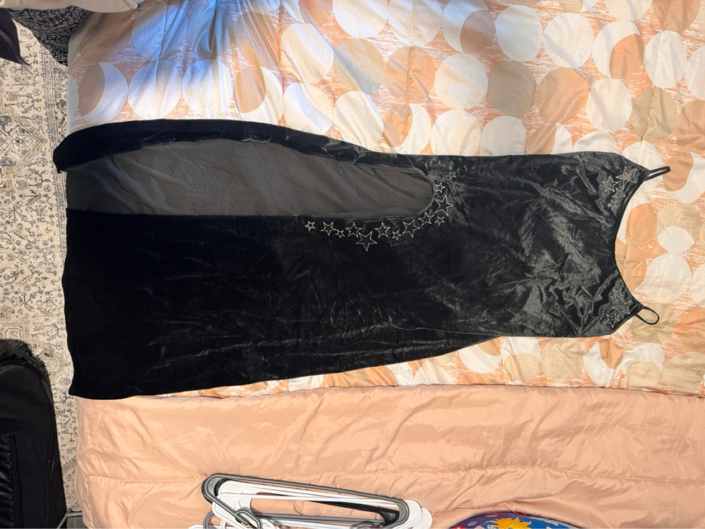 Victoria's Secret Black Velvet Star Slip Dress Size M - photo 3