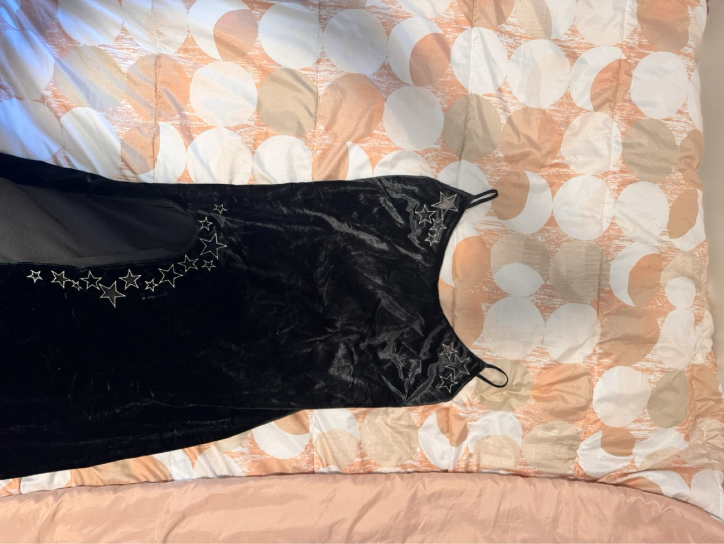 Victoria's Secret Black Velvet Star Slip Dress Size M - photo 5