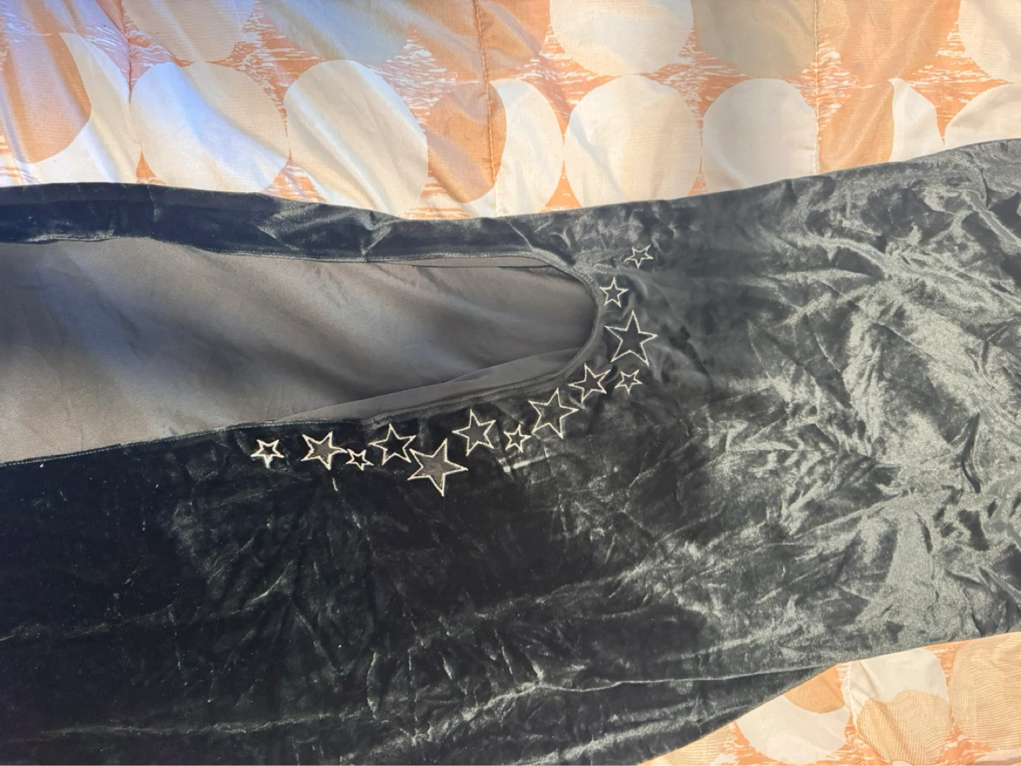Victoria's Secret Black Velvet Star Slip Dress Size M - photo 4