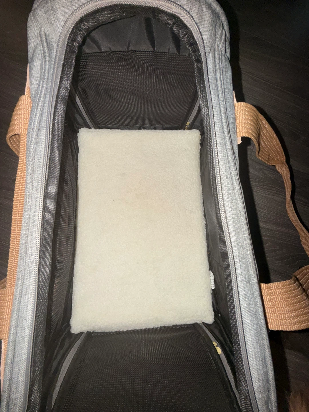 Grey Pet Carrier Bag with Tan Accents - photo 4