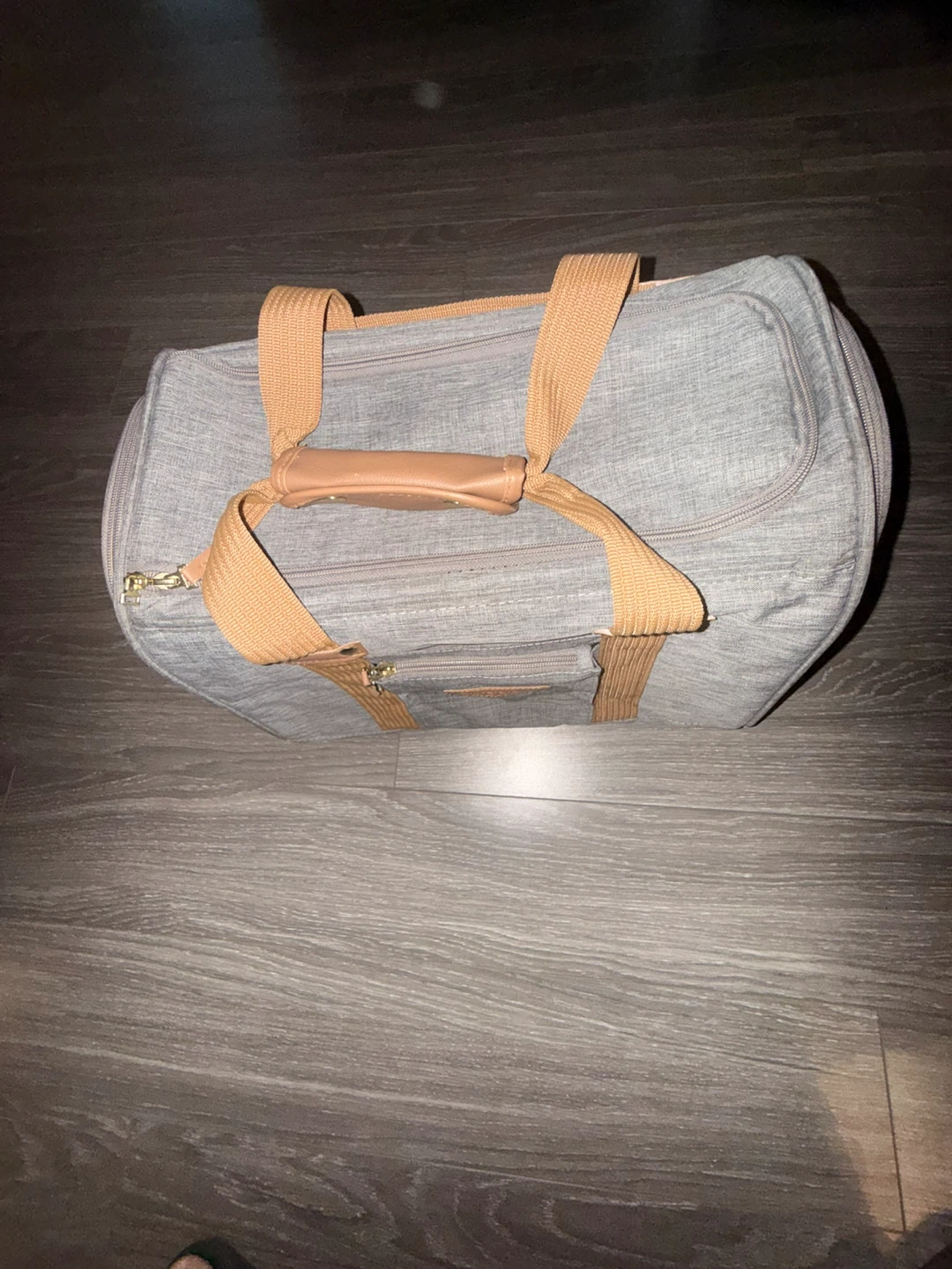 Grey Pet Carrier Bag with Tan Accents - photo 2