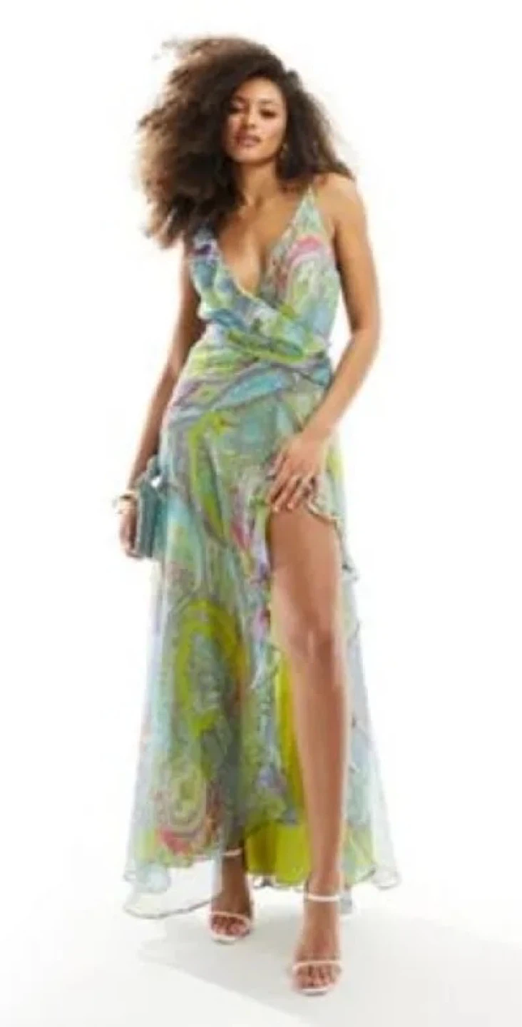 Women's Paisley Print Maxi Dress - photo 2