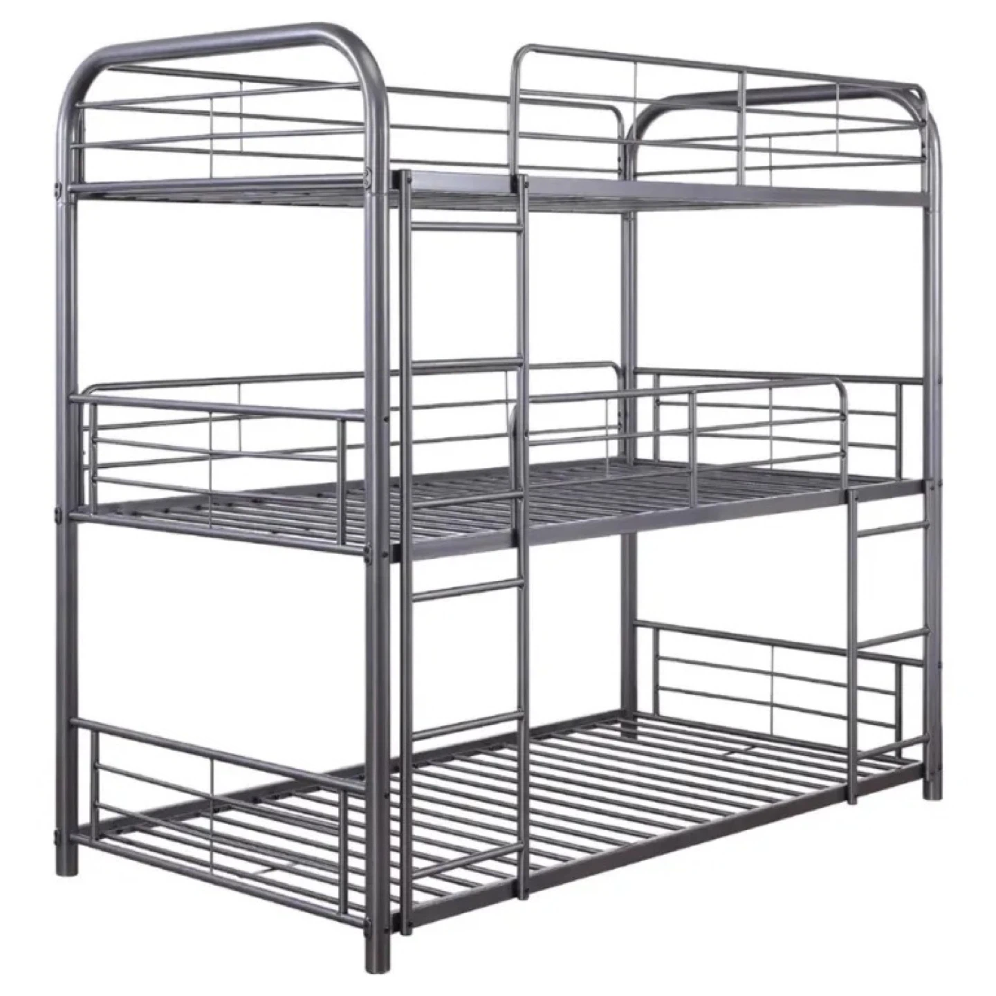 Triple Bunk Bed Frame - Black Metal