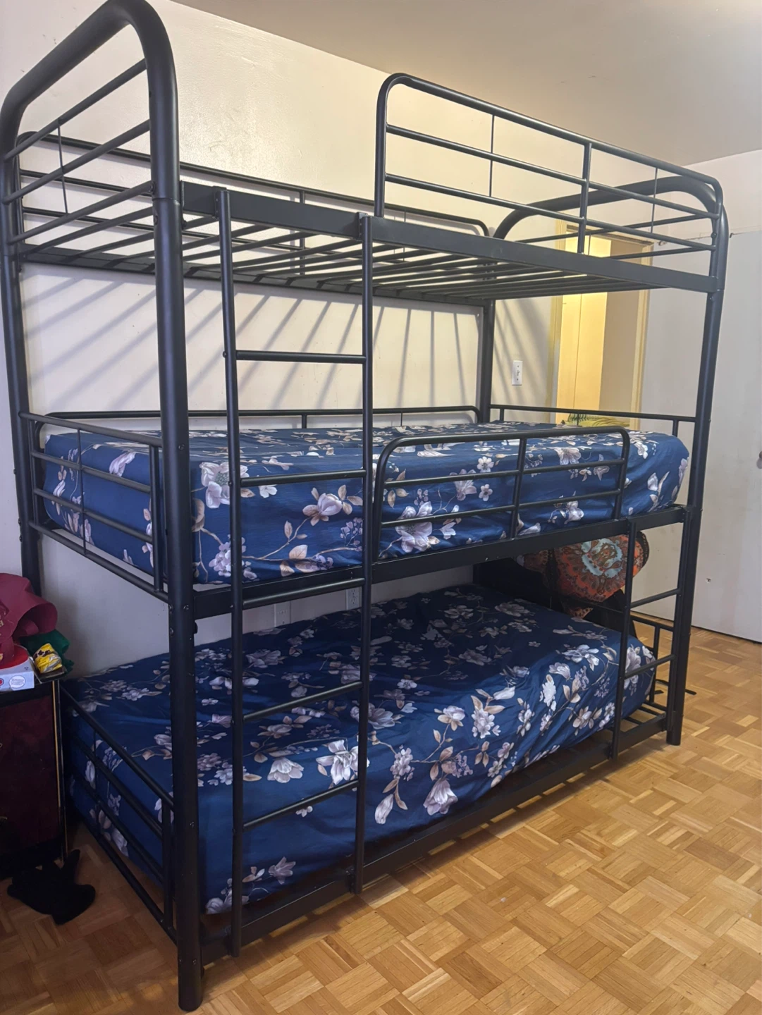 Triple Bunk Bed Frame - Black Metal - photo 4
