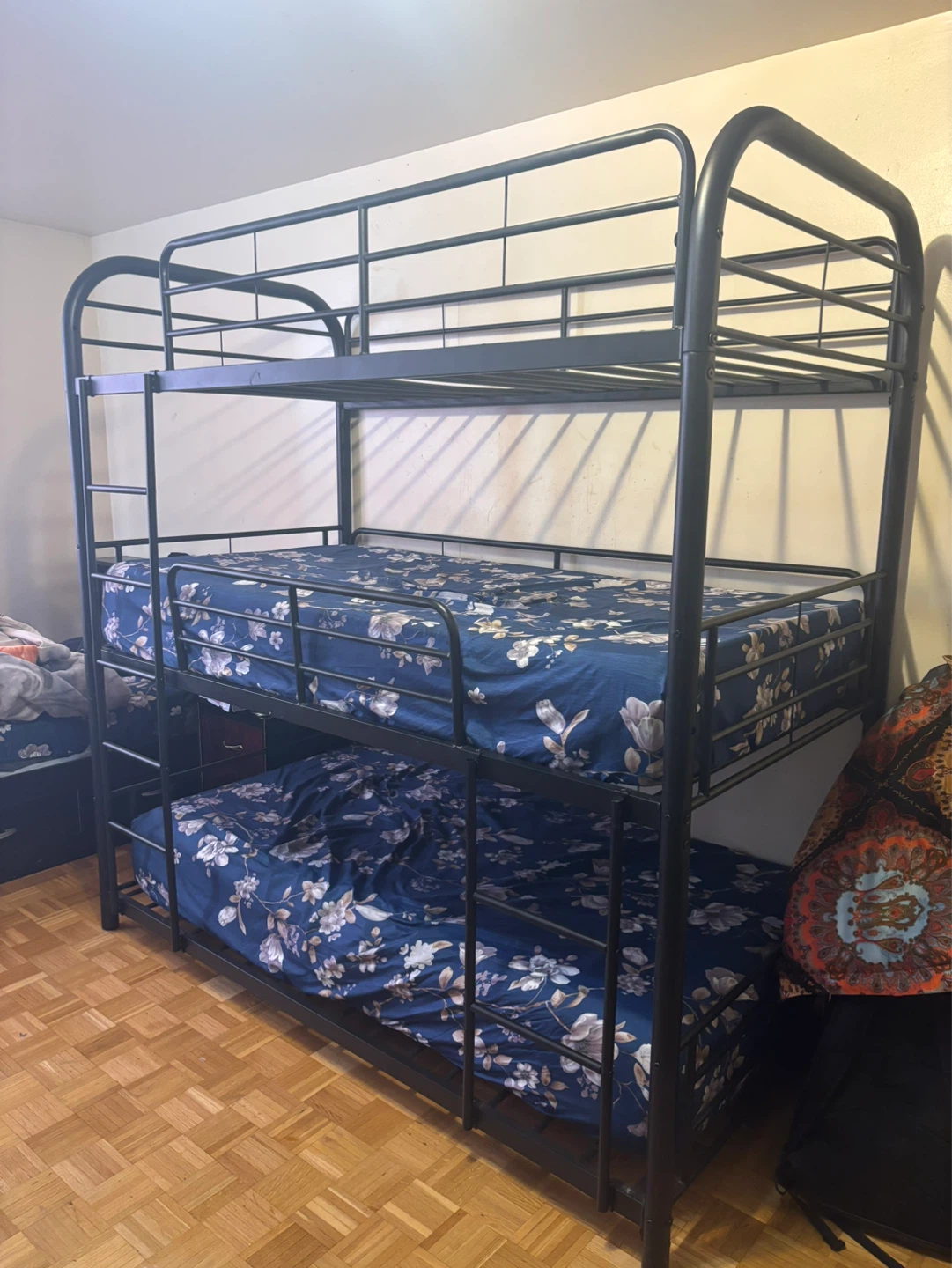 Triple Bunk Bed Frame - Black Metal - photo 2