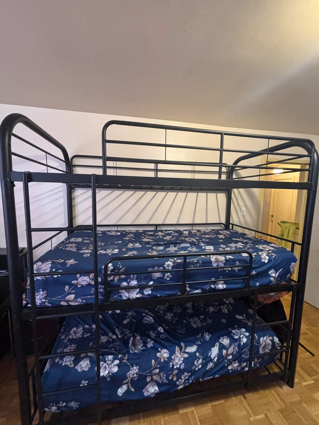 Triple Bunk Bed Frame - Black Metal - photo 5