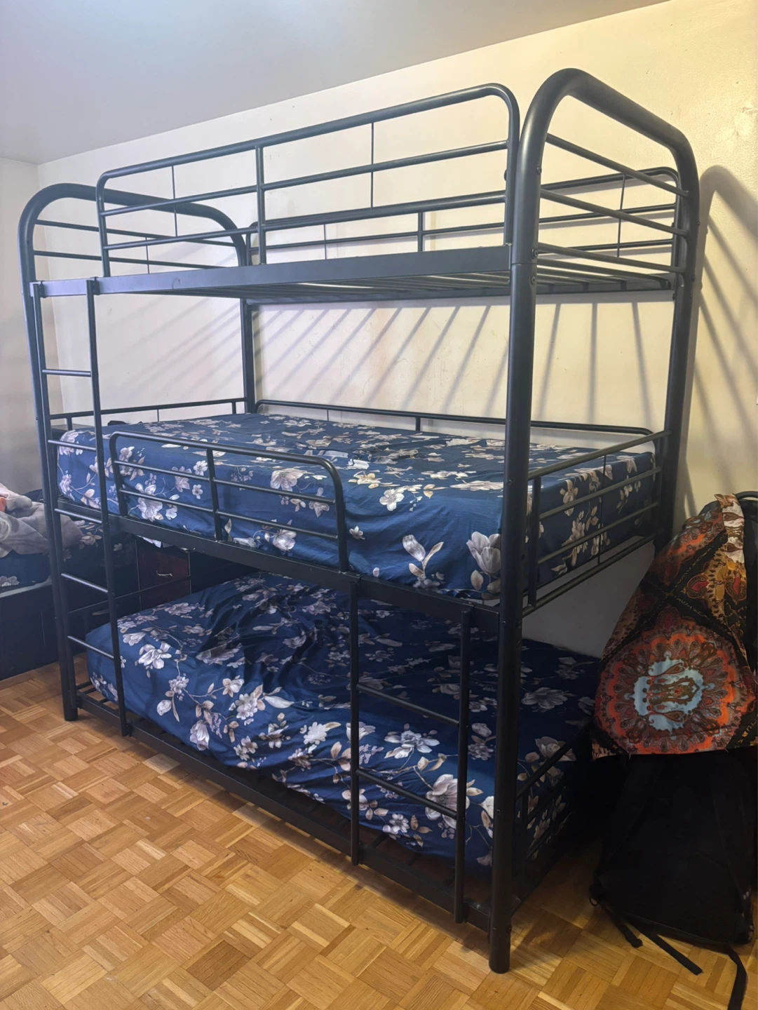Triple Bunk Bed Frame - Black Metal - photo 3