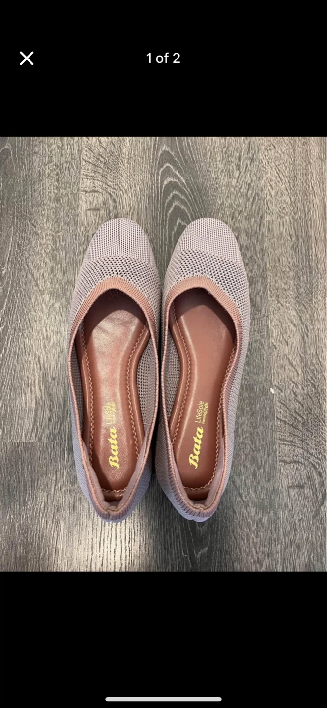 Bata Women's Ballet Flats - Light Pink/Grey