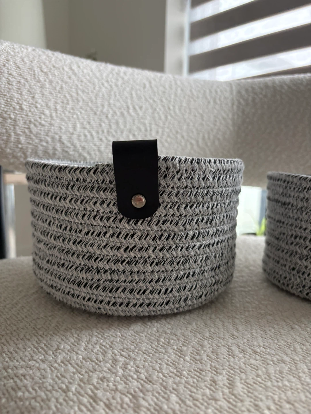 Set of 2 Grey Woven Storage Baskets - photo 2