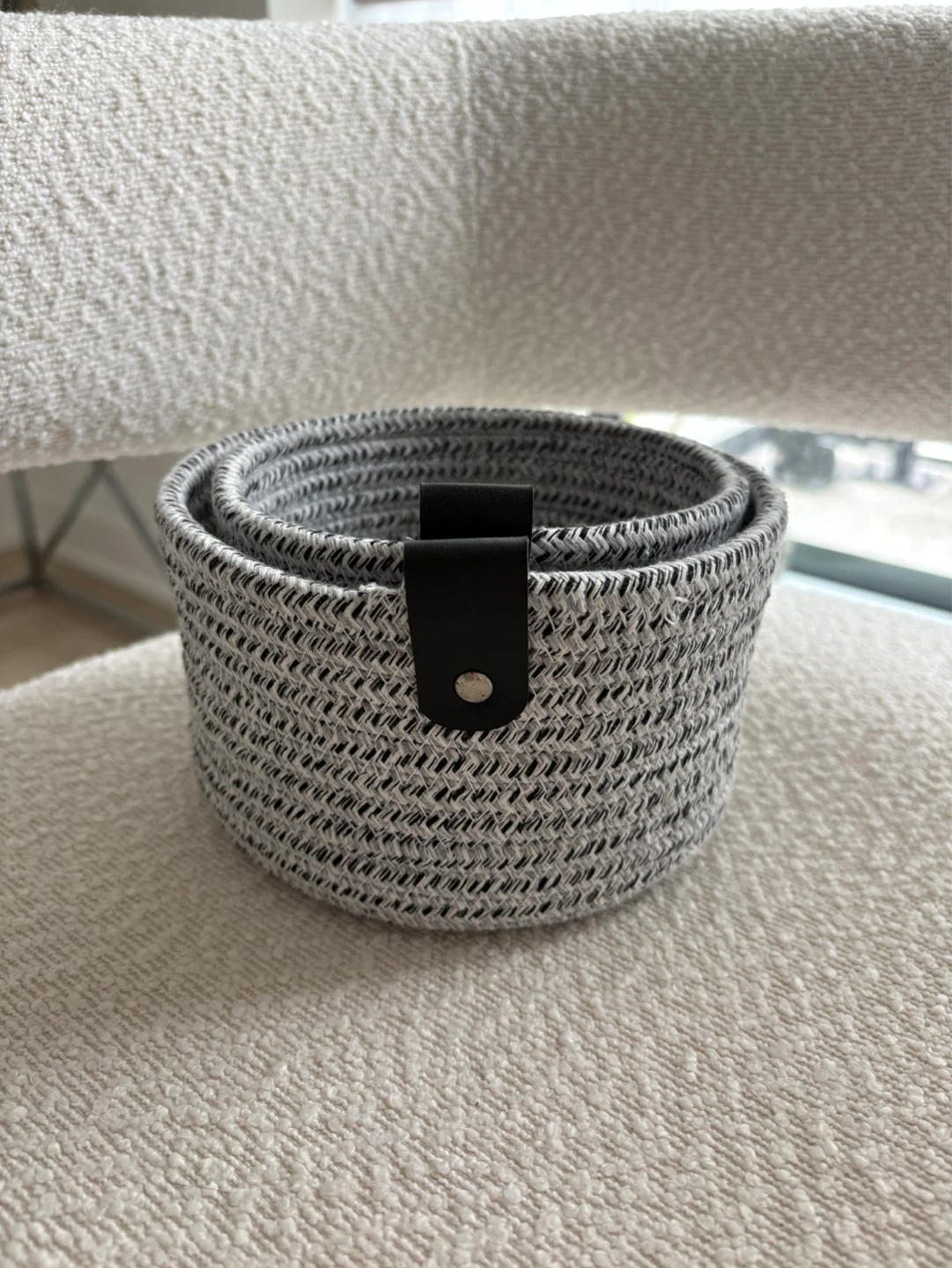 Set of 2 Grey Woven Storage Baskets - photo 5