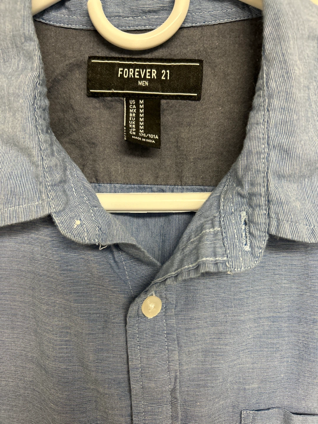 Forever 21 Men's Blue Short Sleeve Button-Up Shirt - Size M - photo 2