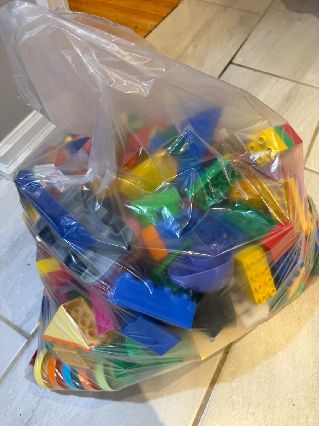 Bag of assorted building blocks