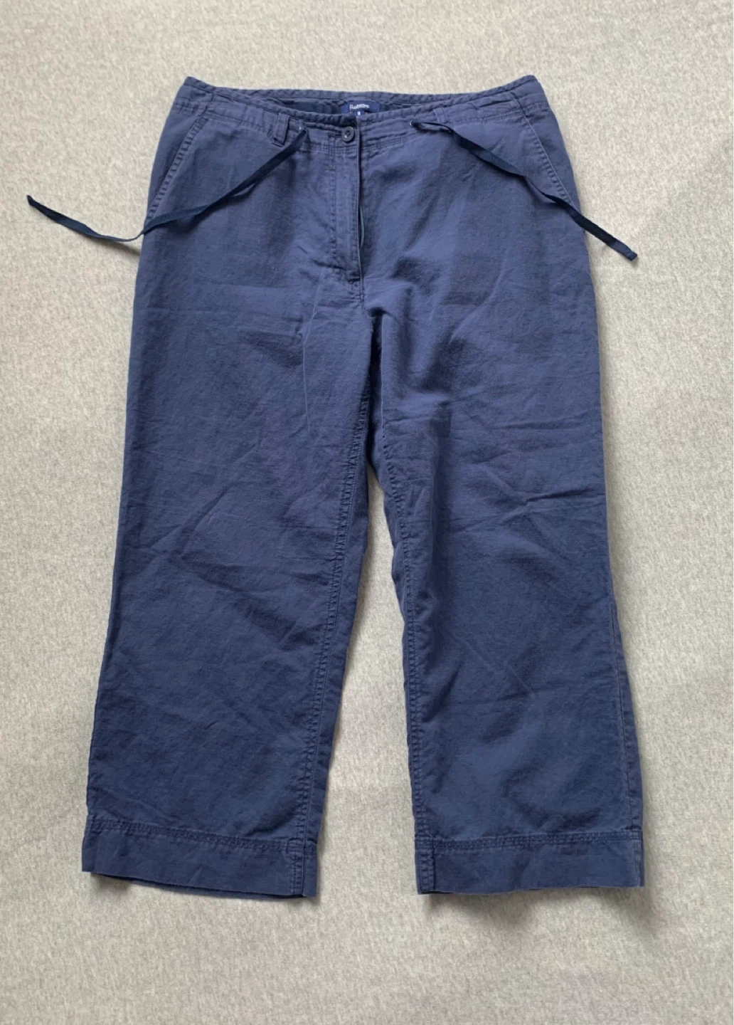 Reitmans Blue Cropped Linen Blend Pants Size 9