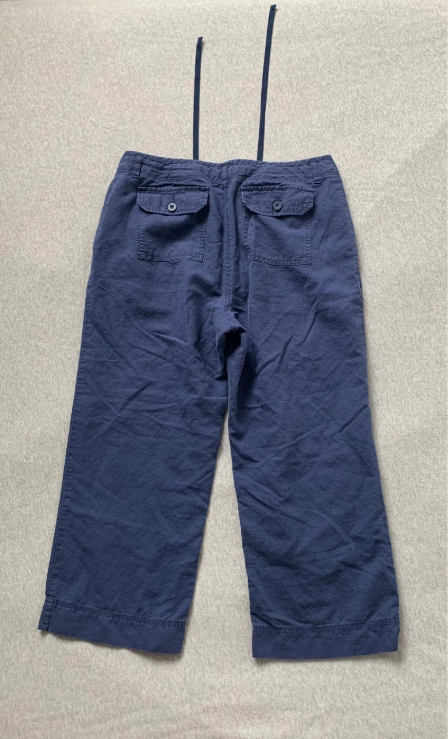 Reitmans Blue Cropped Linen Blend Pants Size 9 - photo 2