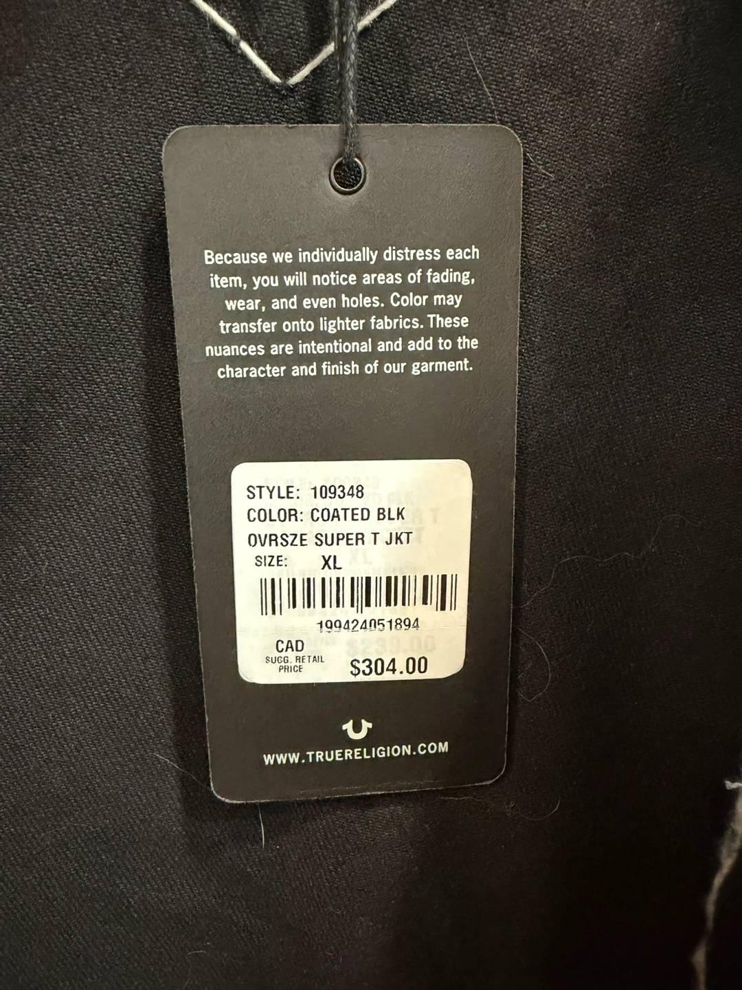 Men’s True Religion Black Jacket XL - photo 5