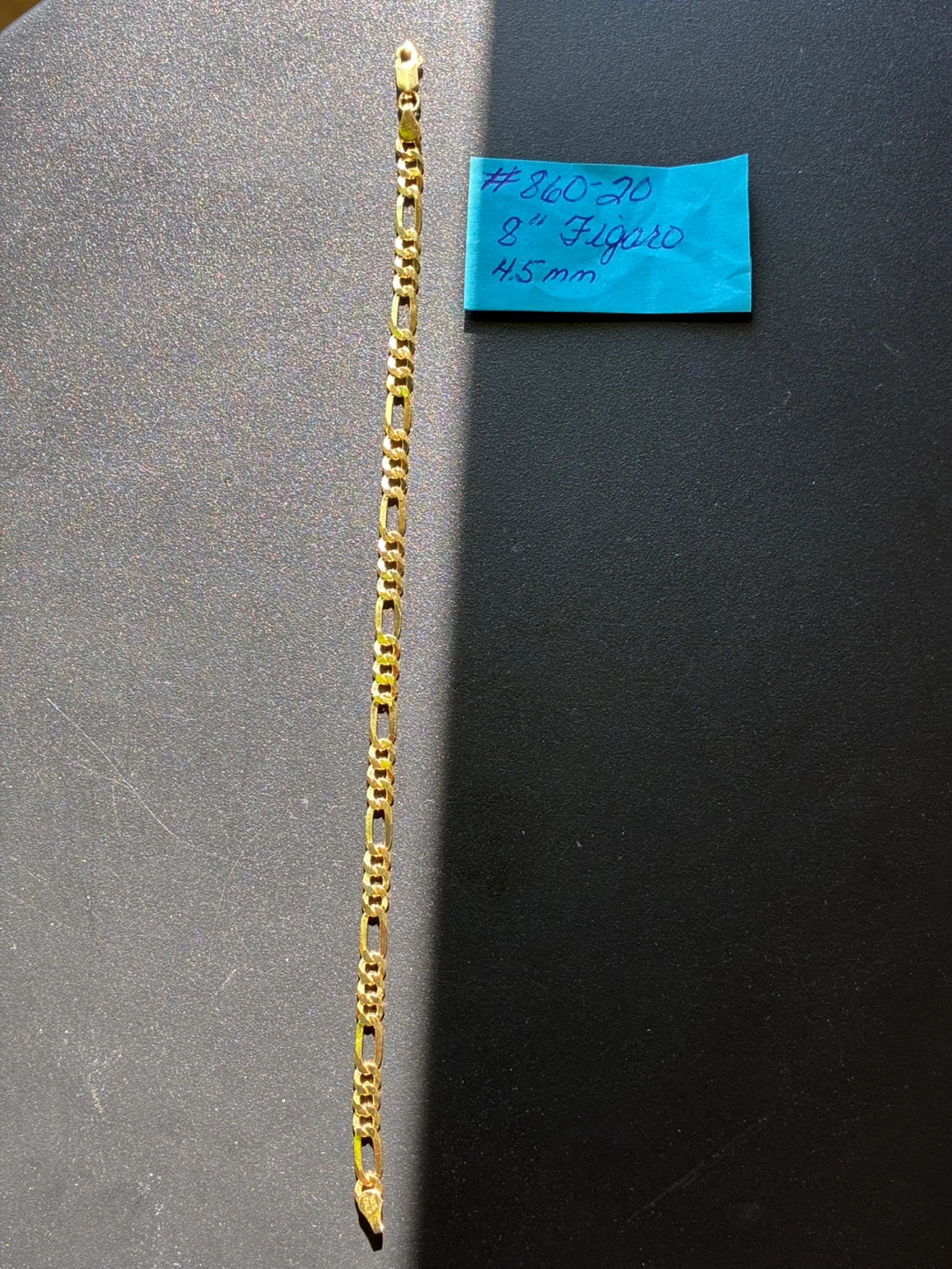 8" Figaro Bracelet - 4.5mm