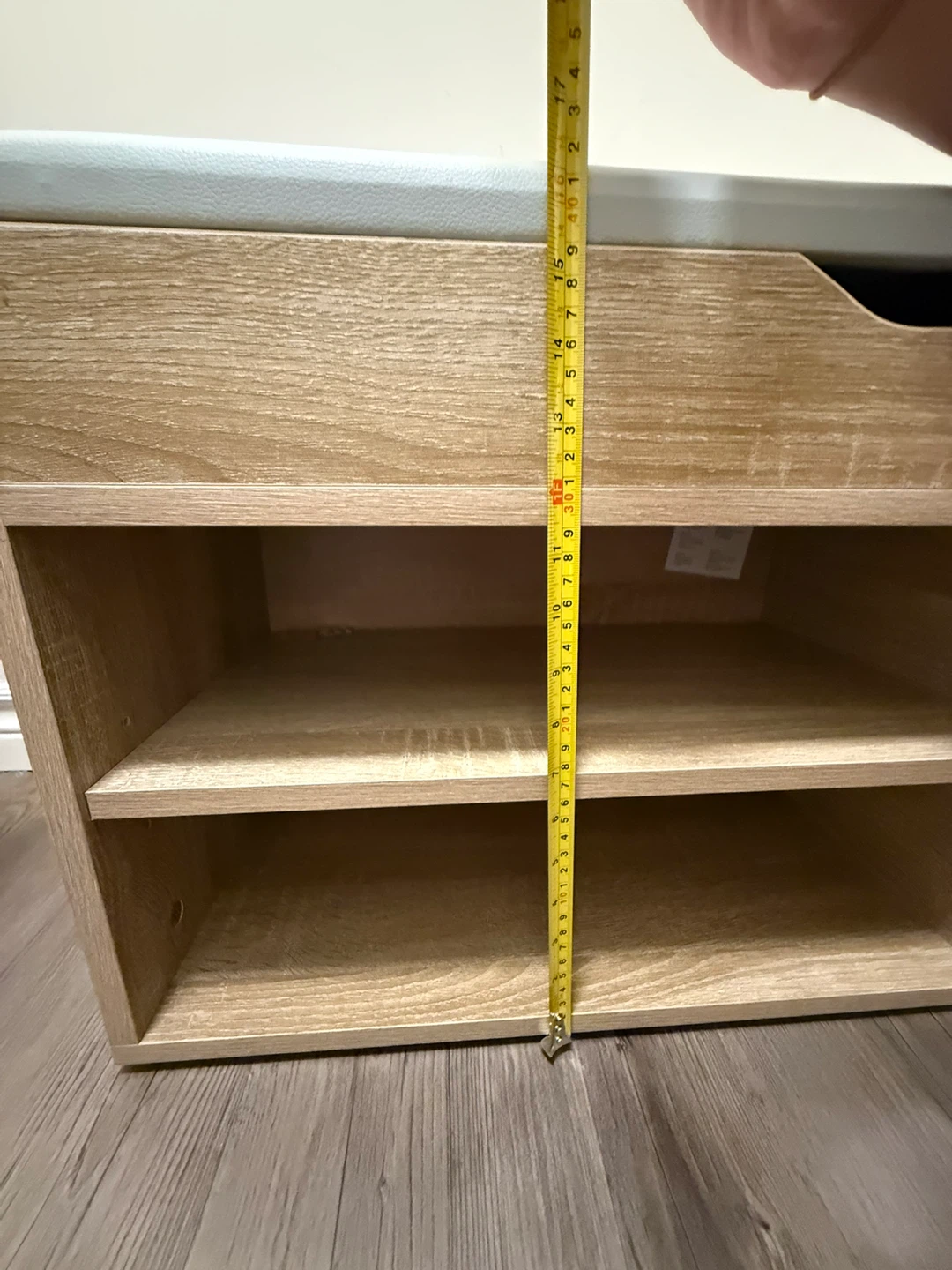 Wooden Shoe Bench with Padded Seat