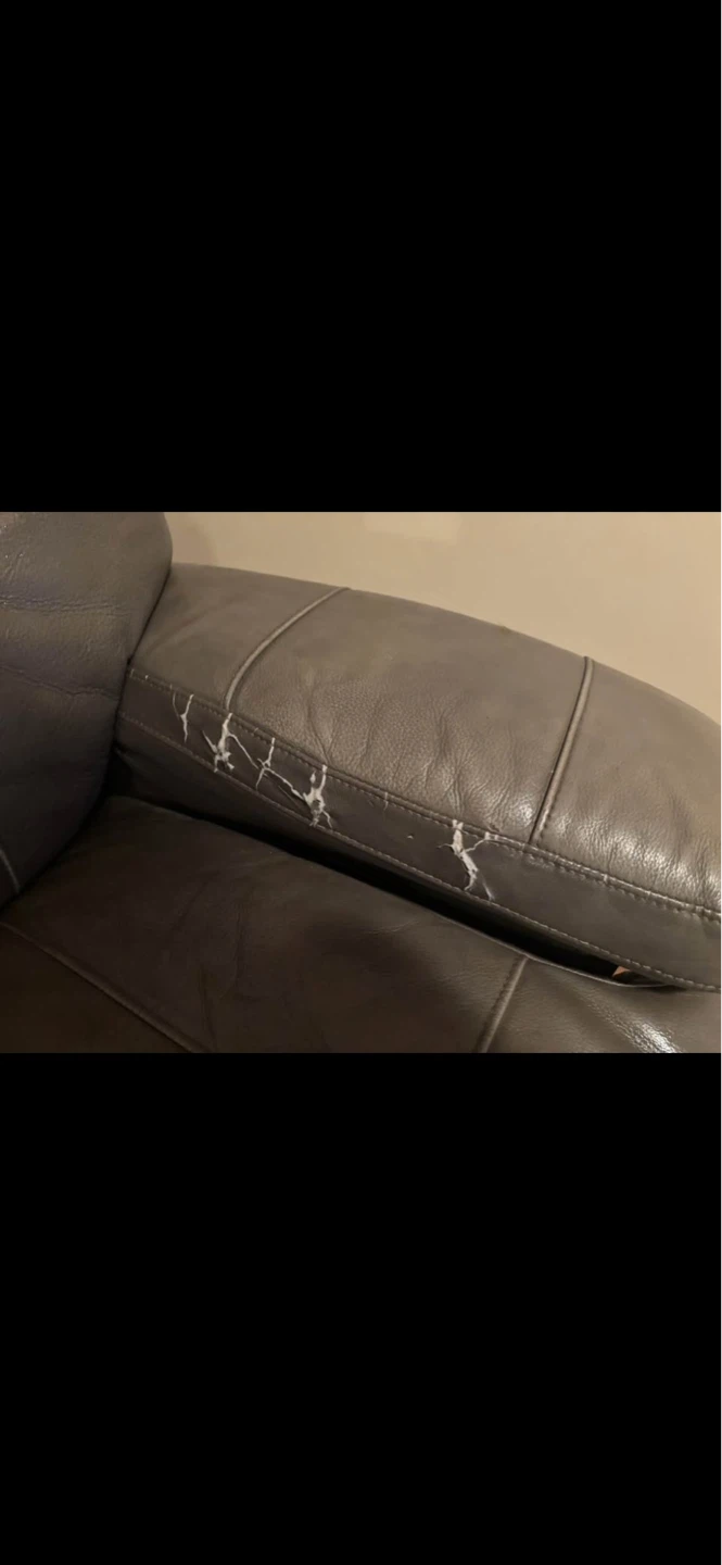 Grey Leather Reclining Sofa with Cup Holders and Storage - photo 3