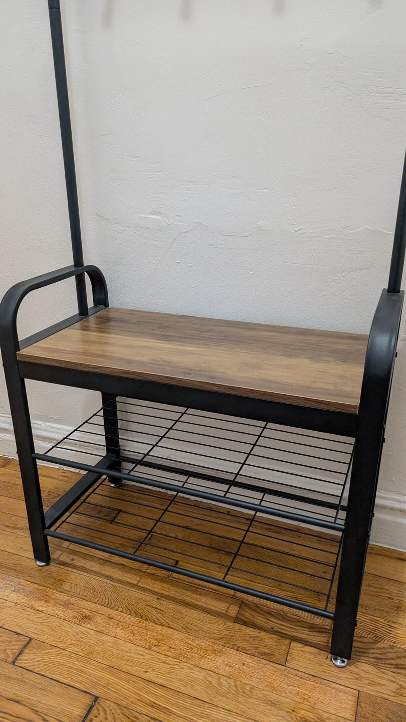 Hall Tree with Bench and Shoe Rack - photo 2