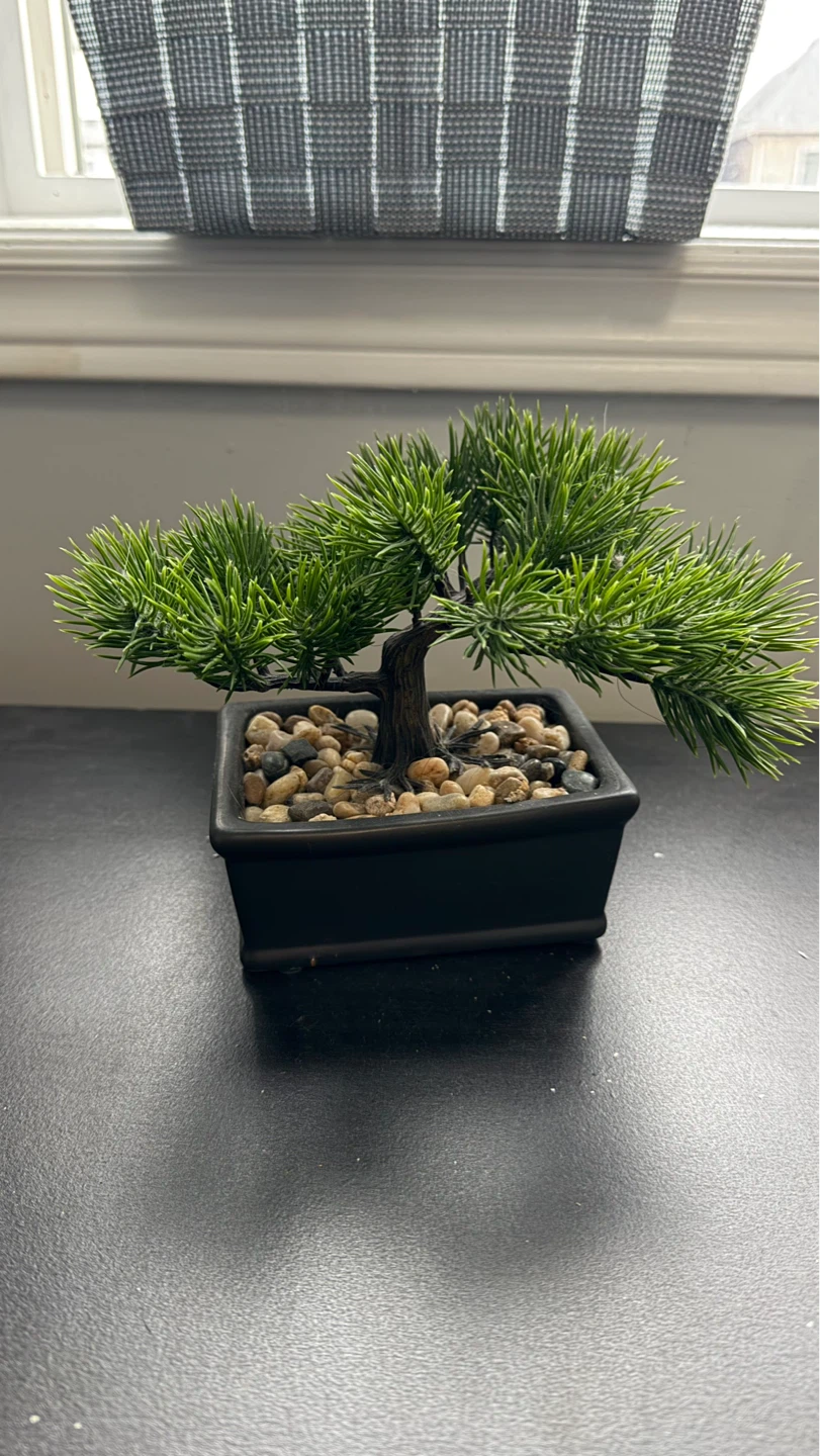 Artificial Bonsai Tree in Black Pot