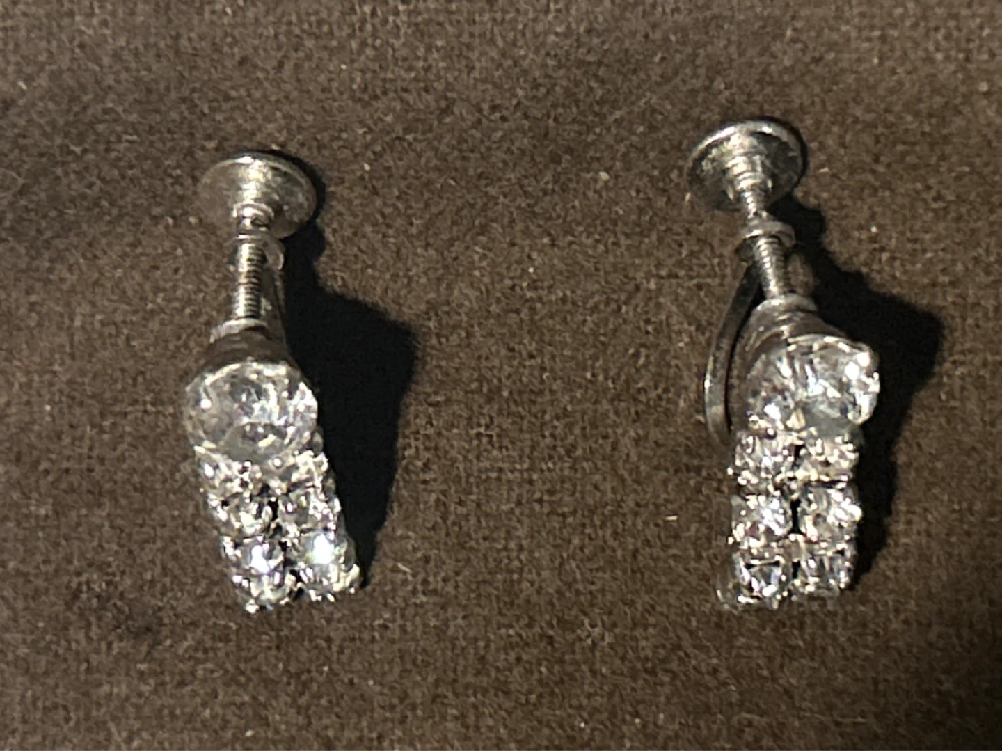 Vintage Screw-Back Rhinestone Earrings - photo 2