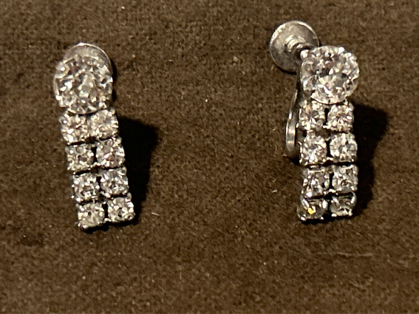Vintage Screw-Back Rhinestone Earrings