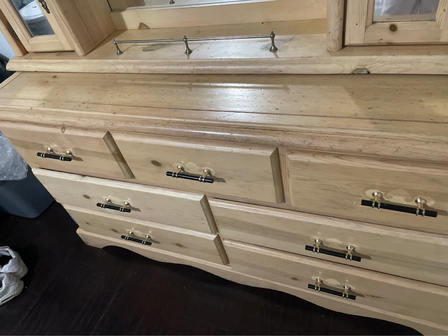 Light Wood Dresser with Mirror - photo 2