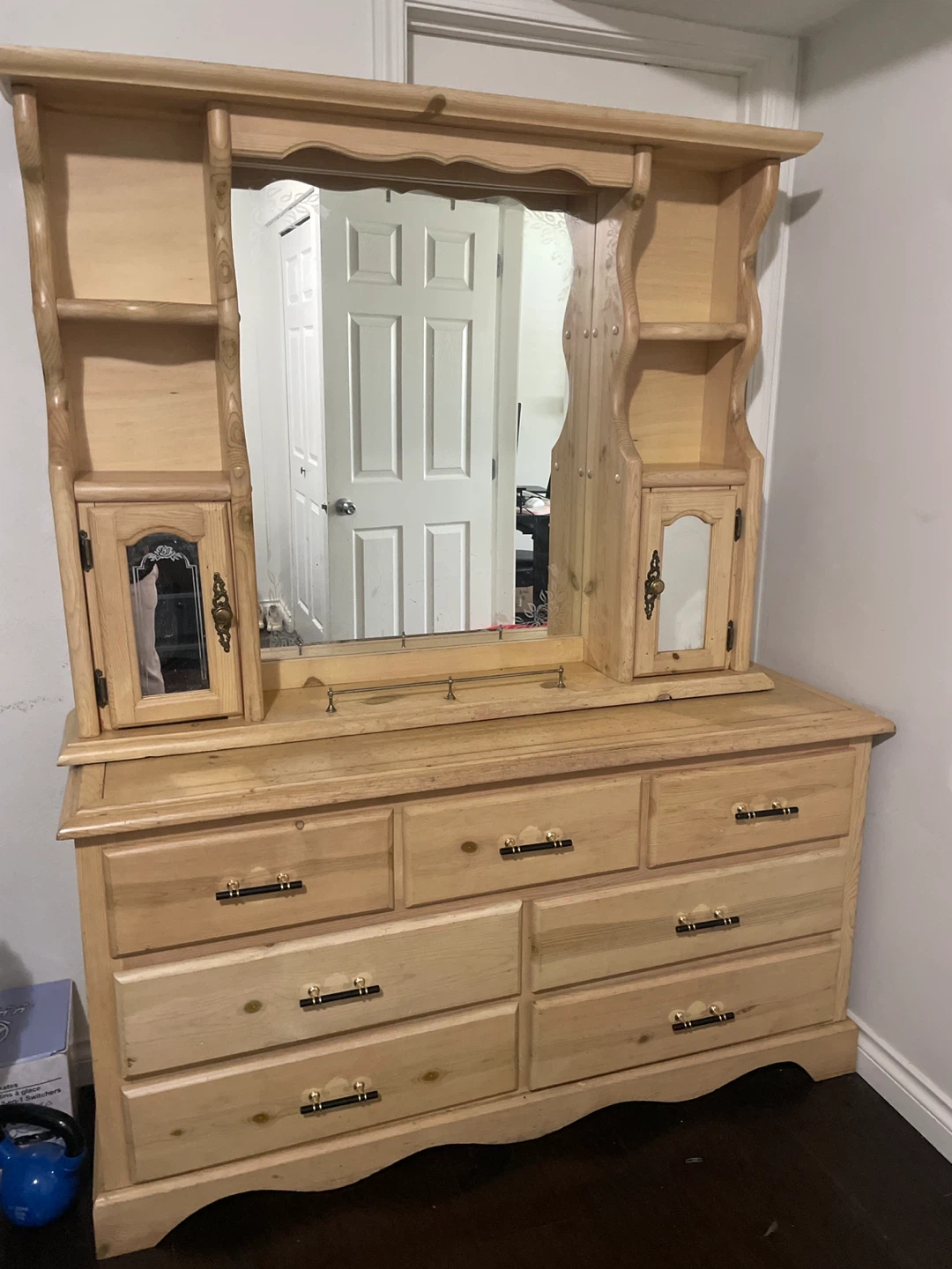 Light Wood Dresser with Mirror
