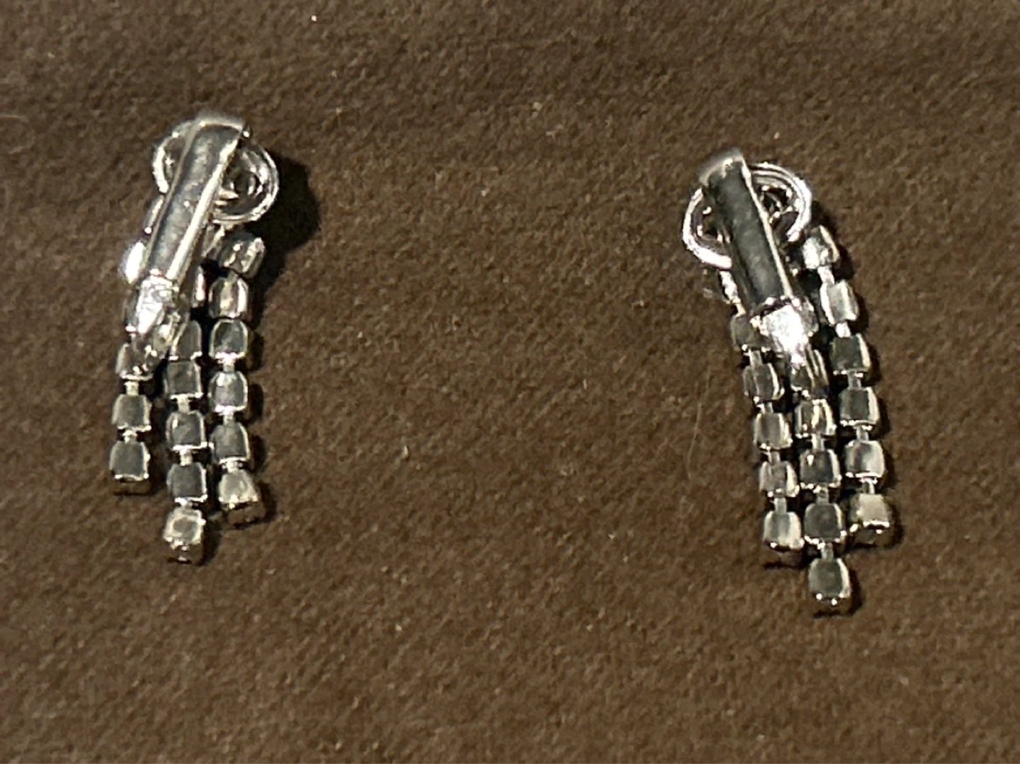 Rhinestone Dangle Clip-On Earrings