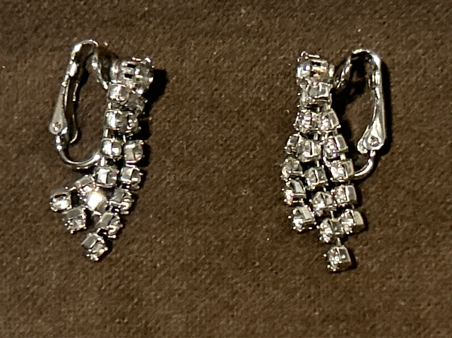 Rhinestone Dangle Clip-On Earrings - photo 2