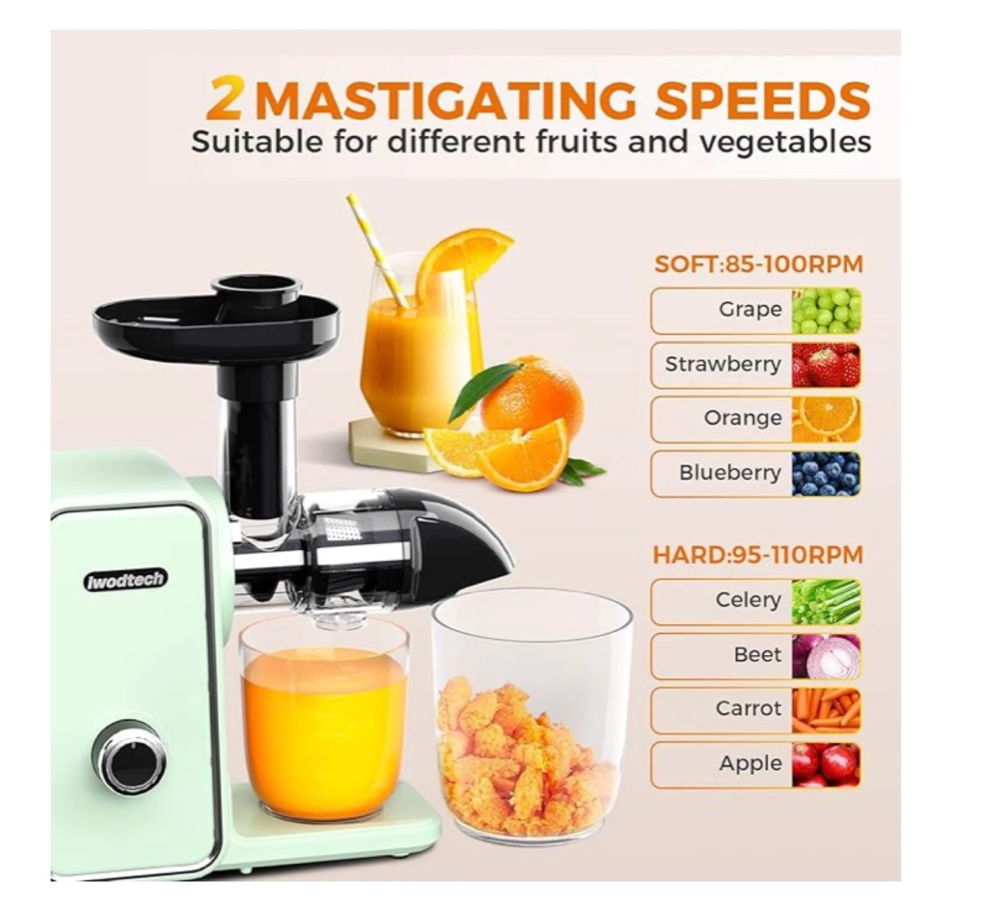 Iwodtech Low Decibel Mastigating Juicer - photo 4