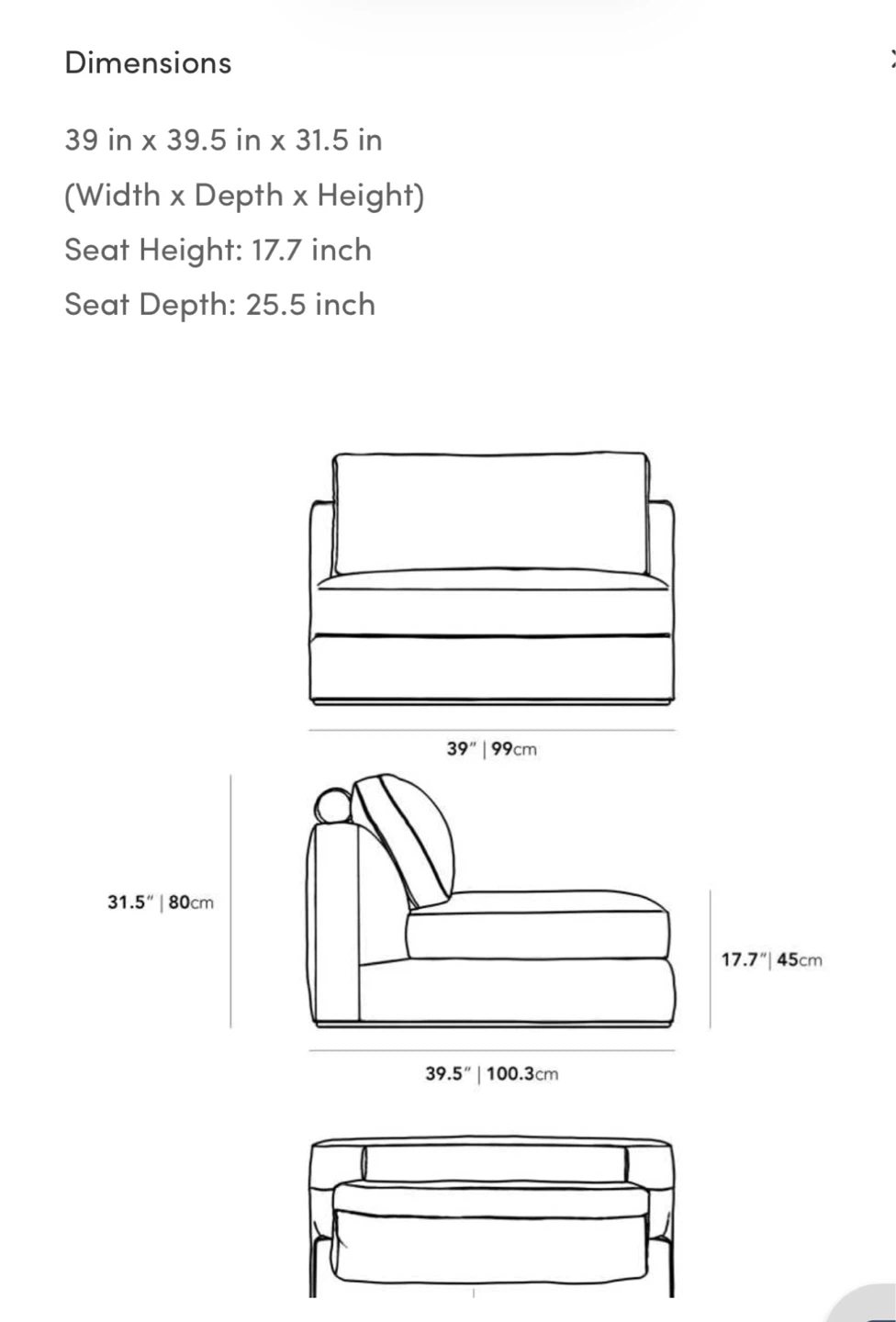 Rove Concepts Milo 1-Seater Armless Chair - Black - photo 2
