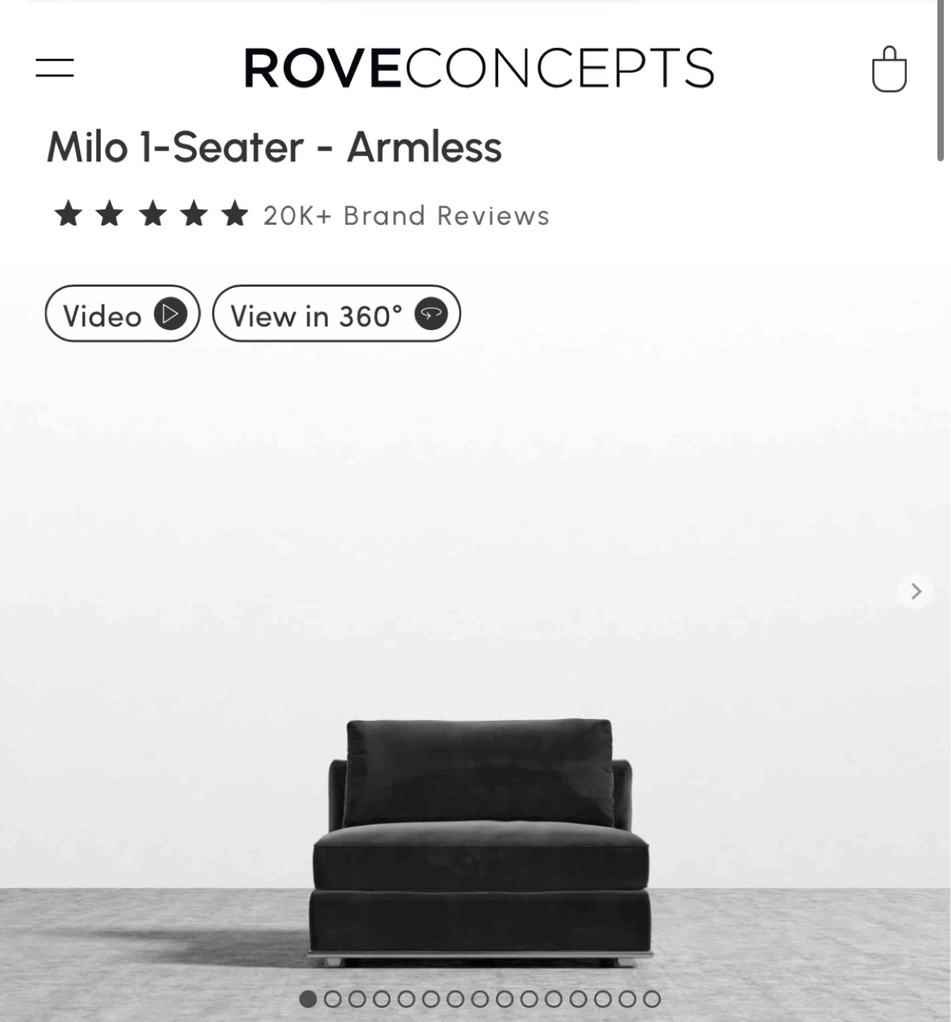 Rove Concepts Milo 1-Seater Armless Chair - Black - photo 3