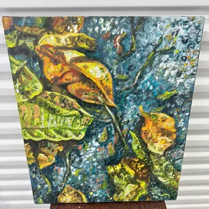 VTG Fall Leaves Oil Painting - 20" x 23"