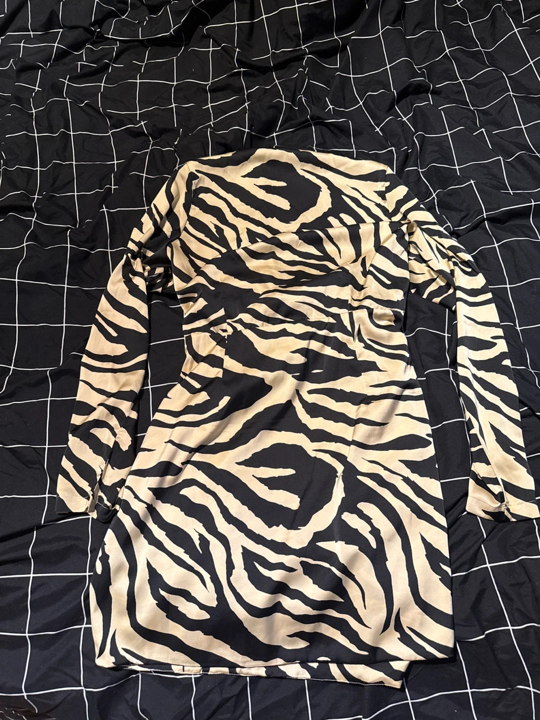 Zebra Print Long Sleeve Mini Dress - photo 2