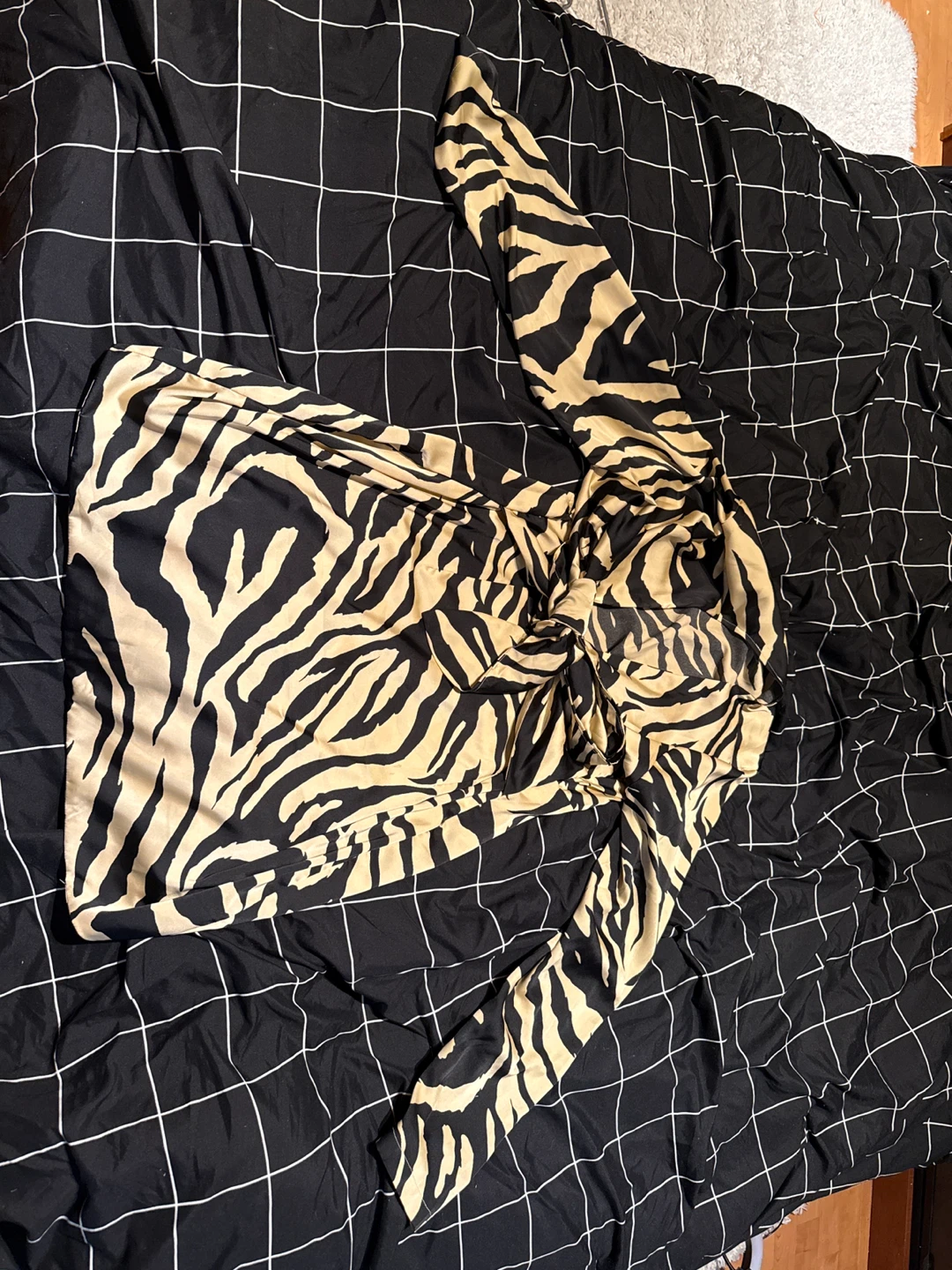 Zebra Print Long Sleeve Mini Dress