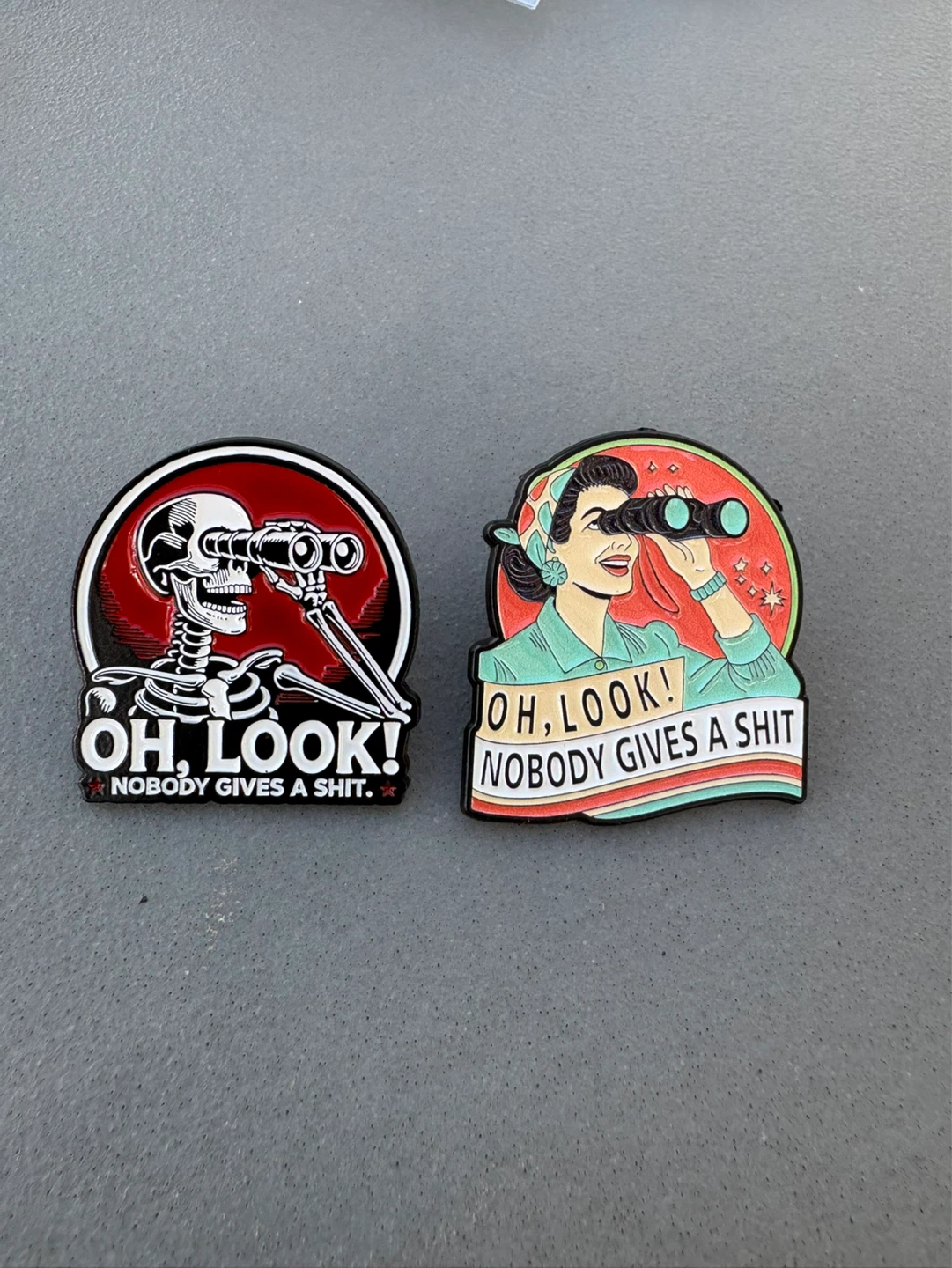 Oh, Look! Nobody gives a sh*t Enamel Pins $8 each