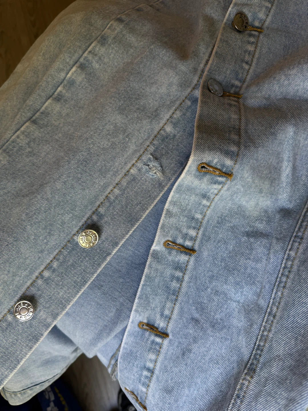 Light Wash Denim Button-Up Maxi Skirt - photo 2