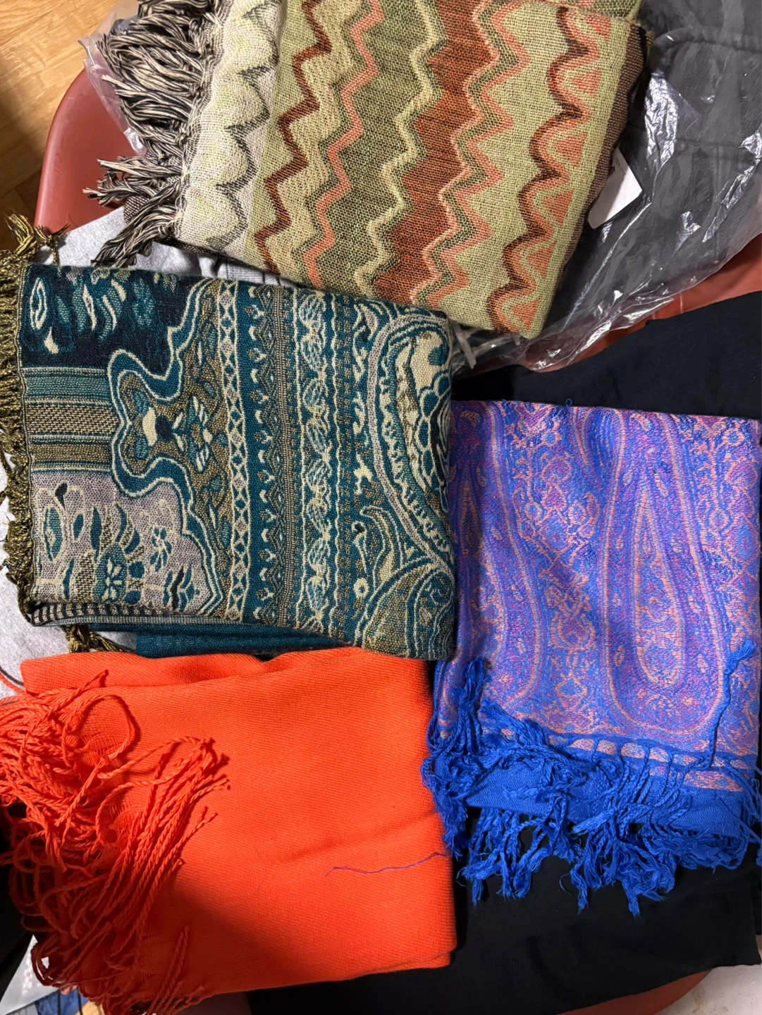 Assorted Scarves Pashminas Rave - Paisley, Chevron Patterns
